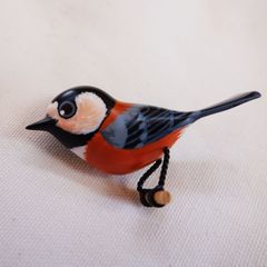バードカービング シジュウカラ 手作り木製鳥の彫刻 - メルカリ
