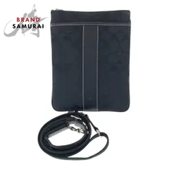 COACH コーチ シグネチャー ブラック 黒 シルバー金具 キャンバス/レザー ショルダーバッグ  ポシェット  レディース 600358【中古】