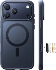 TORRAS iPhone 17 Pro 用ケース 【米軍進化耐衝撃・高性能Magsafe対応】指紋防止 黄変防止 米軍保護工学 マグネット搭載 衝撃吸収 頑丈 カメラコントロールボタン付き ストラップホール 半透明 Guardian-Mag ブラック