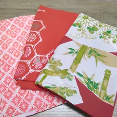 ファッション小物 和風風呂敷 大判タイプ ナイロン製 ３枚まとめ 長期間保管品 W592