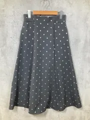 新品 a.v.v アーヴェヴェ セミフレアー ハイウエスト 箔ドットフレア スカート sizeM/グレー ■◇ レディース