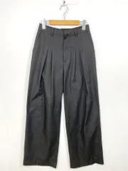 JEANASIS ジーナシス ダブルタック スラックス ハイウエスト ボックスワイドタック パンツ sizeM/黒 ■■ レディース