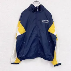90s　Holloway　ホロウェイ　フルジップナイロンジャケット　刺繍ロゴ　ワンポイント　ヴィンテージ　紺　ネイビー　Mサイズ　古着