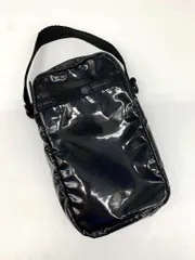 LeSportsac レスポートサック ブラックシャイン ポーチ ハンドル ミニ バッグ 黒 ■■ レディース