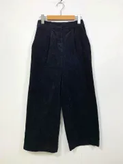 JENNE ジェンヌ カジュアル ハイウエストデザイン タック 美脚コーデュロイ パンツ sizeL/黒 ■■ レディース