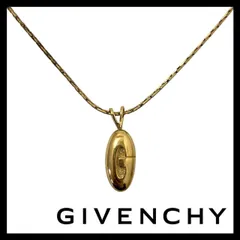 【GIVENCHY】Gロゴ ネックレス ゴールド/金カラー オーバル ペンダント ヴィンテージ ジバンシー/ジバンシイ/ジバンシィ (MM-711)