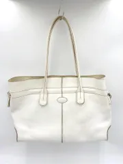 TOD'S トッズ レザー A4 大容量 本革 トート バッグ 白 ■■◎レディース