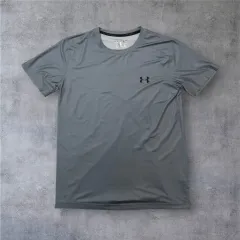 アンダーアーマー ブルーグレー ヒートギア 機能性 半袖 Tシャツ M