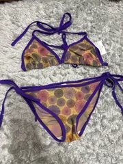 サイケ エスニック ビキニ 上下セット パープル