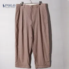 90s ポロラルフローレン Polo by Ralph Lauren スラックス パンツ W36 L32 ブラウン 2タック ワイドシルエット オーバーサイズ ストリート アメカジ  POLO RALPH LAUREN 古着 F115のサムネイル