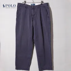 90s ポロラルフロレーン Polo by Ralph Lauren ポロチノ チノパン W36 L30 ネイビー 茄子紺 ナス紺 フェード ヴィンテージ Vintage ストリート オーバーサイズ アメカジ 00s POLO CHINO古着 H414のサムネイル