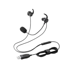 【新品・7営業日以内発送】ELECOM エレコム HS-EP21SUBK ヘッドセット 有線 USB 接続 カナル型 マイク付き 高音質 音量調整 ミュート機能 ブラック HSEP21SUBK【沖縄離島販売不可】