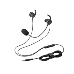 【新品・7営業日以内発送】ELECOM エレコム HS-EP21STBK ヘッドセット 有線 3．5mm 接続 カナル型 マイク付き 高音質 音量調整 ミュート機能 ブラック HSEP21STBK【沖縄離島販売不可】