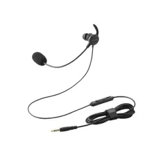 【新品・7営業日以内発送】ELECOM エレコム HS-EP21MTBK ヘッドセット 片耳 有線 3．5mm 接続 カナル型 マイク付き 高音質 音量調整 ミュート機能 ブラック HSEP21MTBK【沖縄離島販売不可】