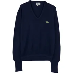 古着70~80年代 ラコステ LACOSTE IZOD Vネック アクリルニットセーター USA製 メンズM相当 ヴィンテージ/eaa627549