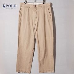 90s ポロラルフローレン POLO RALPH LAUREN ポロチノ チノパン W35 L30 ベージュ Polo by Ralph Lauren ワイドシルエット アメカジ ストリート 00s POLO CHINO 古着 H607