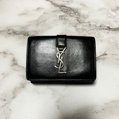 YVES SAINT LAURENT 二つ折り財布 ブラック - メルカリ