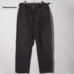 美品 ディスイズネバーザット thisisneverthat デニム L ブラック ウォッシュド加工 ワークパンツ ネバザ ストリート バギーシルエット フラップ ポケット Y2K ユニセックス サイドベルト ミリタリー 古着 N611のサムネイル