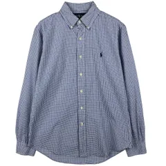 古着 ラルフローレン Ralph Lauren CUSTOM FIT 長袖 ボタンダウンチェックシャツ メンズM相当/eaa634497