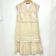 【マックスマーラ MaxMara STUDIO】新品未使用品！ノースリーブリネンワンピース ベージュ 40のサムネイル
