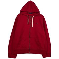 Polo Ralph Lauren ビッグポニージップアップパーカー Y2K 赤 - メルカリ