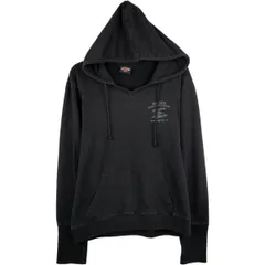 古着 ハーレーダビッドソン Harley-Davidson Vネック フード付き アドバタイジング スウェットプルオーバーパーカー/eaa635511