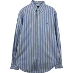 古着 ラルフローレン Ralph Lauren CLASSIC FIT マルチストライプ 長袖 ボタンダウンストライプシャツ メンズS相当/eaa634818