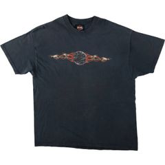古着 ハーレーダビッドソン Harley-Davidson ファイヤーパターン トライバル モーターサイクル バイクTシャツ USA製/evb034523