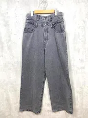 Alfred Alex アルフレッドアレックス ヴィンテージメイク ダブルウエスト ワイドテーパード デニムパンツ sizeM/グレー ■■ メンズ