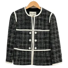 miss ashida(ミスアシダ) ジャケット サイズ9 M レディース美品  - 黒×白 長袖/チェック柄/肩パッド/秋/冬のサムネイル