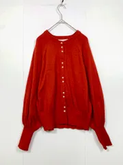 BONLECILL ボンルシール BLEｃｄ644 ボリュームスリーブ パールボタン ニット カーディガン sizeF/赤 ■■レディース
