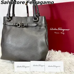 サルヴァトーレフェラガモ Salvatore Ferragamo トートバッグ ハンドバッグ ショルダーバッグ ガンチーニ 手持ち 手提げ レザー シボ革 箱付き イタリア製