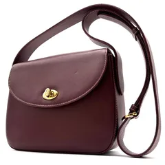 美品 Cartier カルティエ マストライン ショルダーバッグ ターンロック フラップ レザー ボルドー ワインレッド ゴールド金具 ヴィンテージ アンティーク レディース カバン 鞄 肩掛け 斜め掛け