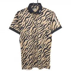 【超美品】ジェイリンドバーグ 半袖ポロシャツ ブラウン×黒 ゼブラ柄  メンズ XS ゴルフウェア J．LINDEBERG