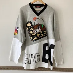 4230 LAGACHE BOY レイヤード長袖Tシャツ Vネック 切替 厚手 50サイズ グレー 日本製 コットン ポリエステル 90sのサムネイル