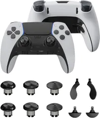 PS5 Edgeコントローラー用メタルサムスティック、メタルバックパドルトリガーボタンジョイスティック、PS5デュアルセンスコントローラー用交換用アクセサリーパーツ、アナログジョイスティック、ブラック