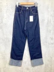 新品 moment+ モーメントプラス mt03002 ハイウエスト ロールアップ ジーンズ パンツ sizeM/インディゴブルー ■■レディース