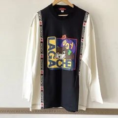 4229 LAGACHE BOY 長袖Tシャツ 50サイズ 日本製 コットン×ポリエステル 90s 狼 ブラックのサムネイル