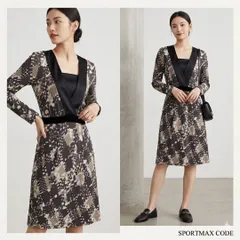SPORTMAX CODE スポーツマックス【S】ドレスワンピース 茶 派手柄のサムネイル