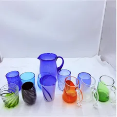 【❗️✨沖縄伝統工芸✨❗️】琉球ガラスまとめ売り🌺グラス・マグ・ピッチャーセット カラフル手吹きガラス❗️