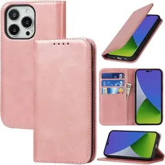 対応 iphone15 pro ケース 手帳型 スマホケース アイフォン15 プロ 手帳型ケース いphone15 pro カバー 手帳型 カードスロット、キックスタンド レザー(ローズゴールド)