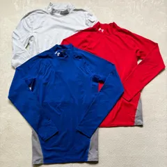 【まとめ売り】3点セット UNDER ARMOUR アンダーアーマー トレーニングウェア スポーツウェア UAヒートギアアーマー コンプレッション ロングスリーブ モック 長袖アンダーシャツ インナーウェア 野球 サッカー メンズMサイズ