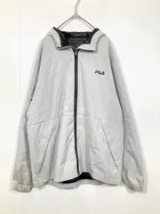 FILA フィラ フード付き ウィンドブレーカー ジャケット sizeM/グレー  ■■メンズ