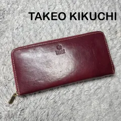 TAKEO KIKUCHI タケオキクチ 長財布 本革 レザー ラウンドファスナー