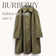 90s 英国製ヴィンテージ Burberrys バーバリーズ ステンカラーコート ノバチェック バルマカーンコート カーキ コットン100% メンズL相当