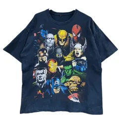 マーベル アベンジャーズ Tシャツ XL相当 アメコミ ヒーロー 黒【3773】