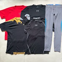 【まとめ売り】5点セット UNDER ARMOUR アンダーアーマー トレーニングウェア スポーツウェア UAヒートギア半袖シャツ Tシャツ 長袖シャツ 野球 サッカー メンズLサイズ