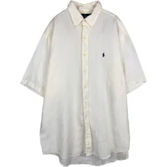 古着 ラルフローレン Ralph Lauren BLAKE 半袖 リネン ボタンダウンシャツ メンズL相当/eaa635693