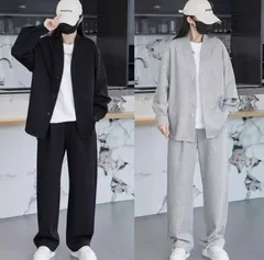 カジュアルメンズセットアップ メンズセットアップ カジュアル 【140kgまで着用可能】遠州織物 セットアップ メンズ 上下セット カジュアルメンズセットアップ ストレッチ 長袖 パーカー+ロングパンツ しわにならない 通気性 部屋着