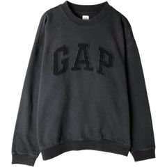 ハーフジップ スウェット ロゴ ギャップ gap 黒 ブラック 裏起毛 新品 